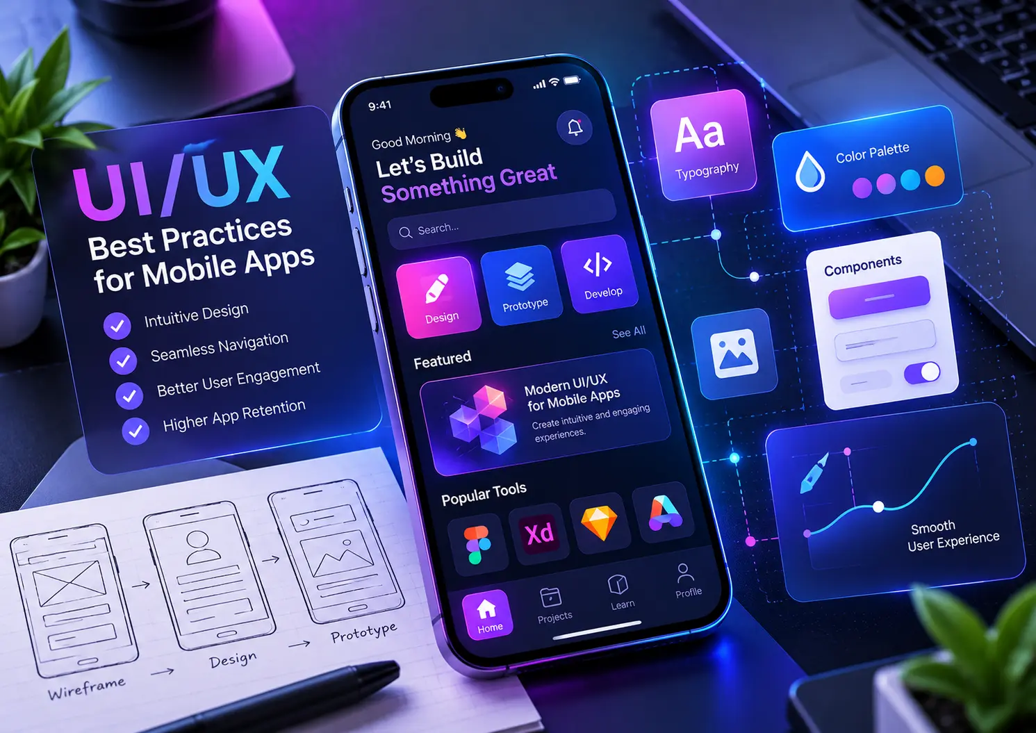 UI/UX design sketches