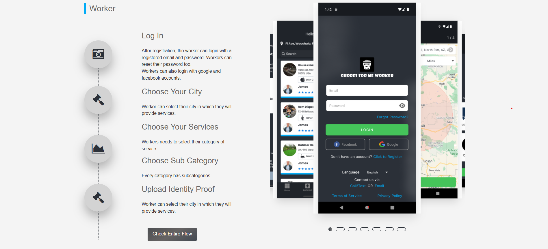 Smartphone displaying IoT dashboard app on a table with blurred background